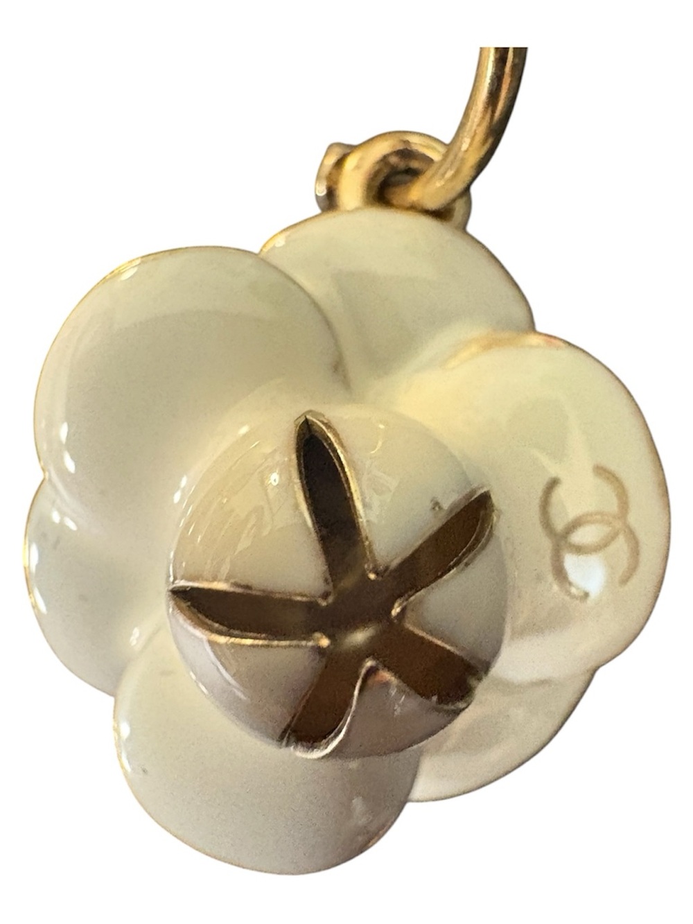 Chanel pierced camellia earrings - Picture 4 of 6